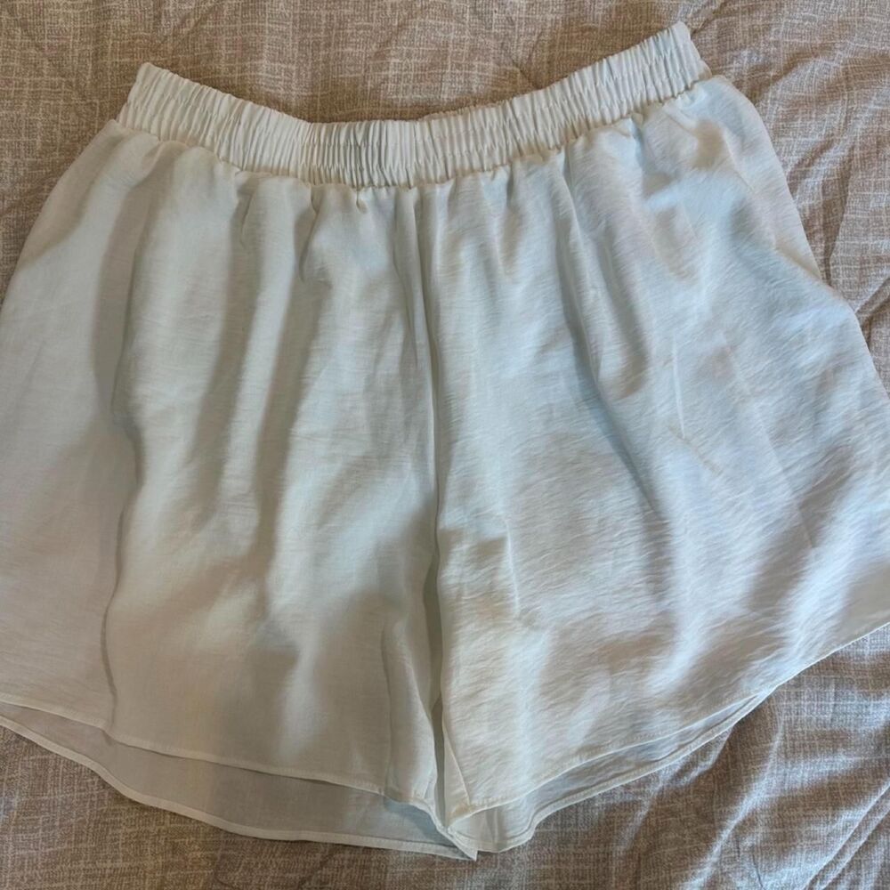 Zara Women's White and Blue Shorts